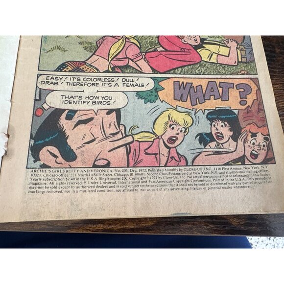Archies Girls Betty And Veronica Comic #204 December 1972 Issue Bagged Boarded - Picture 5 of 6